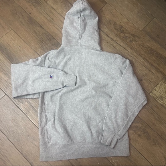 Champion Reverse Weave Men’s Medium Gray Hoodie Big C Logo Kangaroo Pockets - Picture 9 of 9